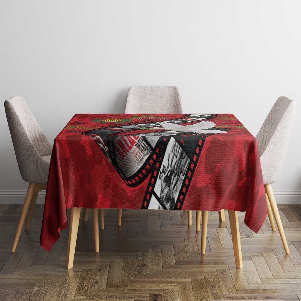 Personalised Tonga ANZAC 1915-2026 Filmstrip Tablecloth Lest We Forget 25 April LT9 - Polynesian Pride