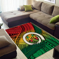 Personalised Vanuatu Yumi 44th Indipendens Dei Area Rug Vanuatuan Broad Tusk with Polynesian Tribal LT9 - Polynesian Pride