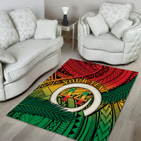 Personalised Vanuatu Yumi 44th Indipendens Dei Area Rug Vanuatuan Broad Tusk with Polynesian Tribal LT9 - Polynesian Pride