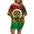 Personalised Vanuatu Yumi 44th Indipendens Dei Family Matching Off Shoulder Short Dress and Hawaiian Shirt Vanuatuan Broad Tusk with Polynesian Tribal