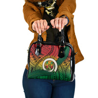 Personalised Vanuatu Yumi 44th Indipendens Dei Shoulder Handbag Vanuatuan Broad Tusk with Polynesian Tribal LT9 One Size Reggae - Polynesian Pride