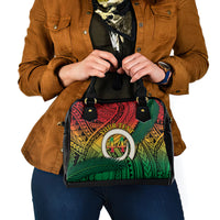 Personalised Vanuatu Yumi 44th Indipendens Dei Shoulder Handbag Vanuatuan Broad Tusk with Polynesian Tribal LT9 - Polynesian Pride