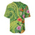 Polynesian Tribal Flower Tattoo Baseball Jersey Special Lime Green Vibe