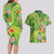 Polynesian Tribal Flower Tattoo Couples Matching Long Sleeve Bodycon Dress and Hawaiian Shirt Special Lime Green Vibe