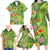 Polynesian Tribal Flower Tattoo Family Matching Long Sleeve Bodycon Dress and Hawaiian Shirt Special Lime Green Vibe