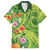 Polynesian Tribal Flower Tattoo Family Matching Off The Shoulder Long Sleeve Dress and Hawaiian Shirt Special Lime Green Vibe