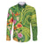 Polynesian Tribal Flower Tattoo Family Matching Off Shoulder Maxi Dress and Hawaiian Shirt Special Lime Green Vibe