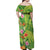 Polynesian Tribal Flower Tattoo Family Matching Off Shoulder Maxi Dress and Hawaiian Shirt Special Lime Green Vibe