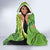 Polynesian Tribal Flower Tattoo Hooded Blanket Special Lime Green Vibe