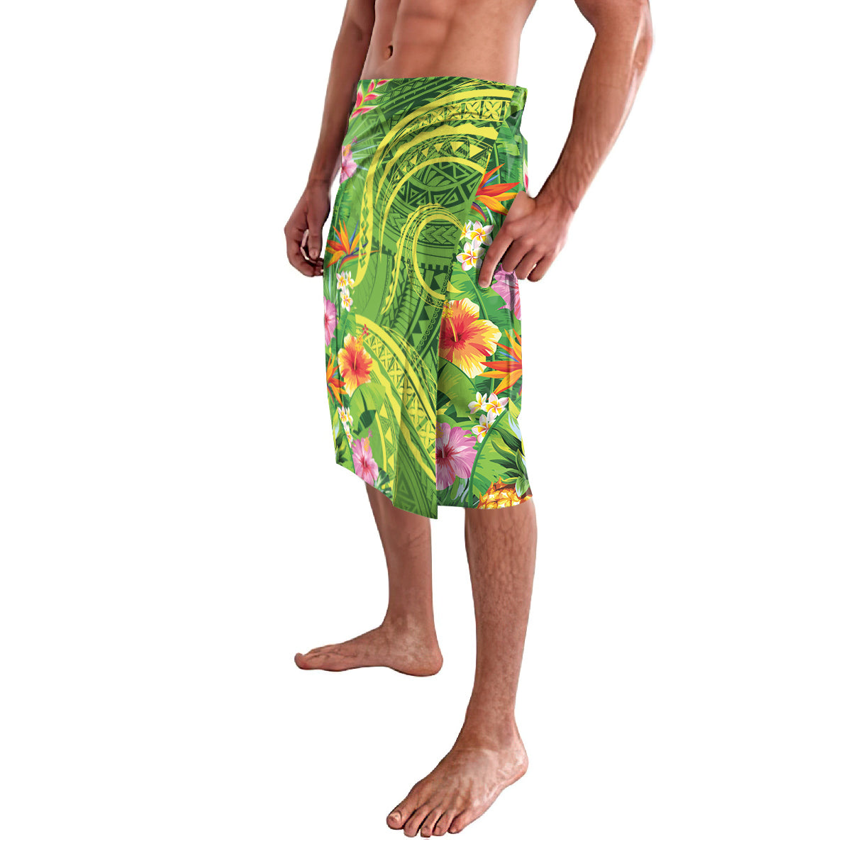 Polynesian Tribal Flower Tattoo Lavalava Special Lime Green Vibe LT9 - Polynesian Pride