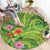 Polynesian Tribal Flower Tattoo Round Carpet Special Lime Green Vibe