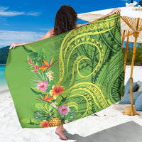 Polynesian Tribal Flower Tattoo Sarong Special Lime Green Vibe LT9 One Size 44 x 66 inches Lime Green - Polynesian Pride