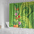 Polynesian Tribal Flower Tattoo Shower Curtain Special Lime Green Vibe