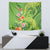 Polynesian Tribal Flower Tattoo Tapestry Special Lime Green Vibe