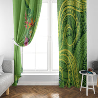 Polynesian Tribal Flower Tattoo Window Curtain Special Lime Green Vibe LT9 - Polynesian Pride