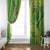 Polynesian Tribal Flower Tattoo Window Curtain Special Lime Green Vibe