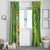 Polynesian Tribal Flower Tattoo Window Curtain Special Lime Green Vibe