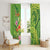 Polynesian Tribal Flower Tattoo Window Curtain Special Lime Green Vibe