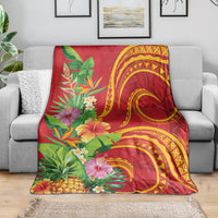 Polynesian Tribal Flower Tattoo Blanket Special Vermilion Vibe LT9 - Polynesian Pride