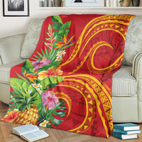 Polynesian Tribal Flower Tattoo Blanket Special Vermilion Vibe LT9 - Polynesian Pride
