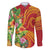 Polynesian Tribal Flower Tattoo Family Matching Long Sleeve Bodycon Dress and Hawaiian Shirt Special Vermilion Vibe