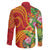 Polynesian Tribal Flower Tattoo Family Matching Off The Shoulder Long Sleeve Dress and Hawaiian Shirt Special Vermilion Vibe