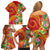 Polynesian Tribal Flower Tattoo Family Matching Off Shoulder Short Dress and Hawaiian Shirt Special Vermilion Vibe