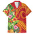 Polynesian Tribal Flower Tattoo Family Matching Off Shoulder Short Dress and Hawaiian Shirt Special Vermilion Vibe