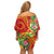 Polynesian Tribal Flower Tattoo Family Matching Off Shoulder Short Dress and Hawaiian Shirt Special Vermilion Vibe