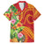 Polynesian Tribal Flower Tattoo Family Matching Short Sleeve Bodycon Dress and Hawaiian Shirt Special Vermilion Vibe