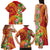 Polynesian Tribal Flower Tattoo Family Matching Tank Maxi Dress and Hawaiian Shirt Special Vermilion Vibe