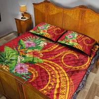 Polynesian Tribal Flower Tattoo Quilt Bed Set Special Vermilion Vibe LT9 - Polynesian Pride