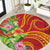 Polynesian Tribal Flower Tattoo Round Carpet Special Vermilion Vibe