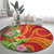 Polynesian Tribal Flower Tattoo Round Carpet Special Vermilion Vibe