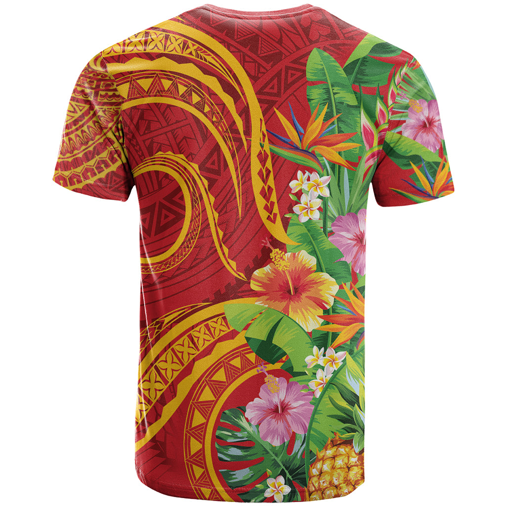 Polynesian Tribal Flower Tattoo T Shirt Special Vermilion Vibe LT9 - Polynesian Pride