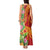 Polynesian Tribal Flower Tattoo Tank Maxi Dress Special Vermilion Vibe