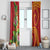 Polynesian Tribal Flower Tattoo Window Curtain Special Vermilion Vibe