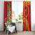 Polynesian Tribal Flower Tattoo Window Curtain Special Vermilion Vibe