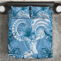 Polynesian Hibiscus Flower Tribal Bedding Set Blue Color LT9 Blue - Polynesian Pride