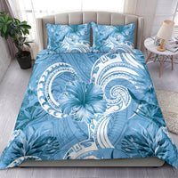 Polynesian Hibiscus Flower Tribal Bedding Set Blue Color LT9 - Polynesian Pride