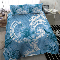 Polynesian Hibiscus Flower Tribal Bedding Set Blue Color LT9 - Polynesian Pride