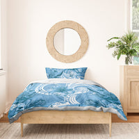 Polynesian Hibiscus Flower Tribal Bedding Set Blue Color LT9 - Polynesian Pride