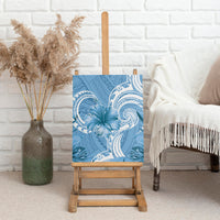 Polynesian Hibiscus Flower Tribal Canvas Wall Art Blue Color LT9 - Polynesian Pride