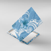 Polynesian Hibiscus Flower Tribal Canvas Wall Art Blue Color LT9 With Frame Blue - Polynesian Pride