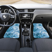Polynesian Hibiscus Flower Tribal Car Mats Blue Color LT9 Set 2pcs - Front Blue - Polynesian Pride