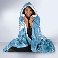 Polynesian Hibiscus Flower Tribal Hooded Blanket Blue Color LT9 - Polynesian Pride