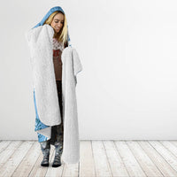Polynesian Hibiscus Flower Tribal Hooded Blanket Blue Color LT9 - Polynesian Pride