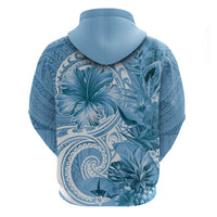 Polynesian Hibiscus Flower Tribal Hoodie Blue Color LT9 - Polynesian Pride