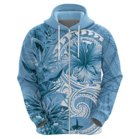 Polynesian Hibiscus Flower Tribal Hoodie Blue Color LT9 - Polynesian Pride