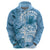 Polynesian Hibiscus Flower Tribal Hoodie Blue Color